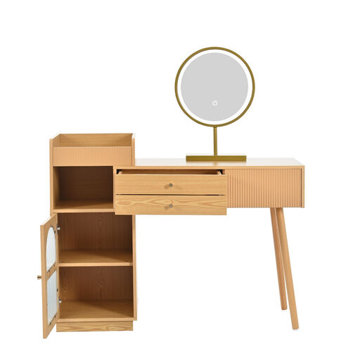 Makeup table set avec miroir LED et éclairage 3 couleurs