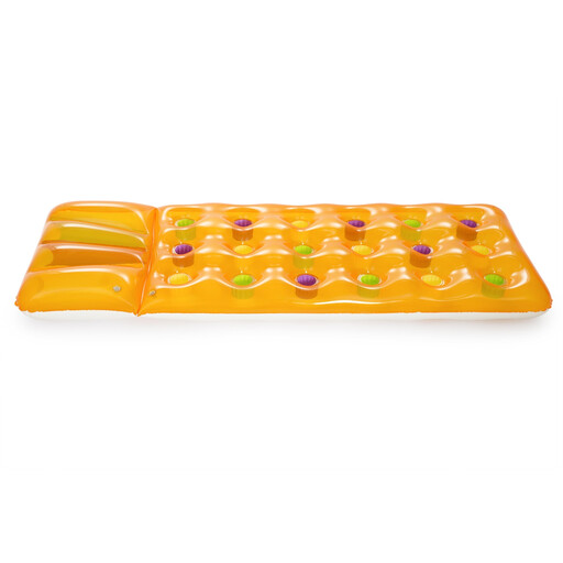 Bestway Summer Colors Orange Floating Pool Mat with Pillow