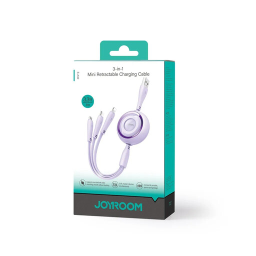 JOYROOM Colourful Series S-A40 Retractable 3-in-1 Cable