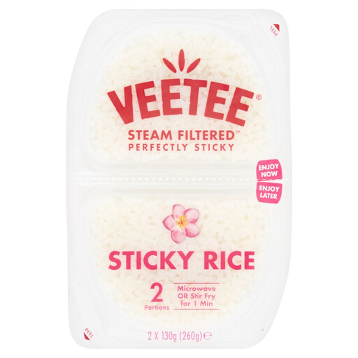 VEETEE Tear & Share Sticky Rice Pots 2 x 130g