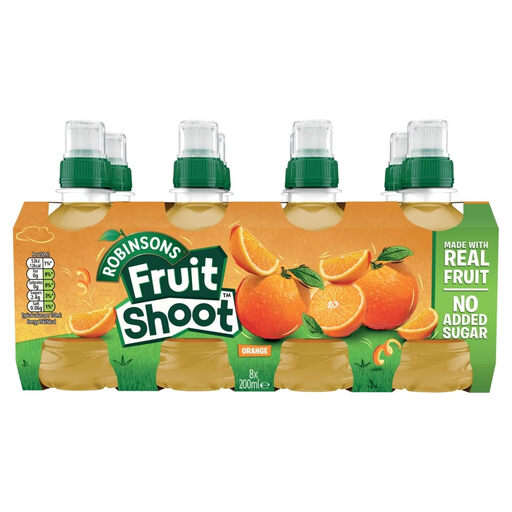 Fruitshoot Orange Low Sugar, eight 200ml bottles