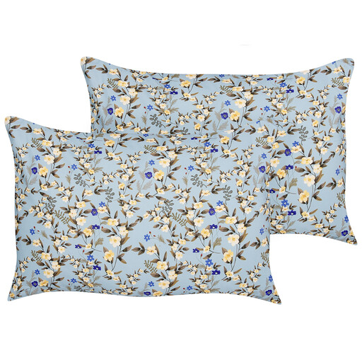 BelianiSet of 2 Outdoor Cushions Floral Motif 40 x 60 cm Blue VALLORIA