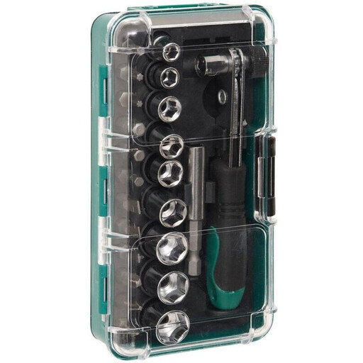 Ratchet Wrench Set with 11 Bits and 9 Sockets