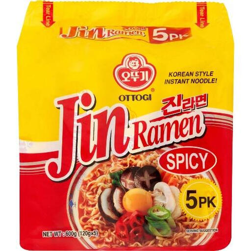 Ottogi Jin Ramen Spicy Multipack 120gx5
