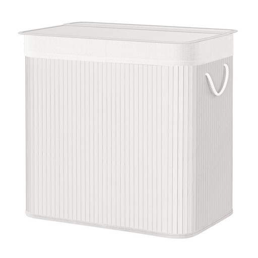 Large Bamboo Laundry Hamper with 3 Compartments