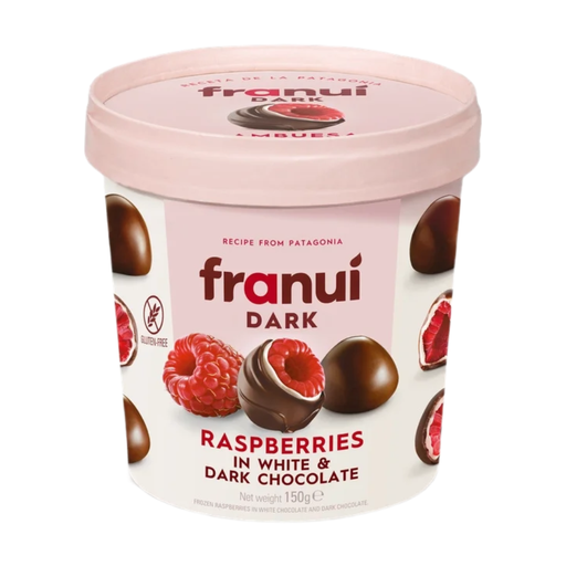 Franui raspberries covered in dark chocolate, 150 g