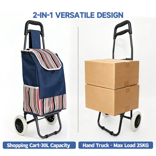 Foldable shopping cart in carbon steel