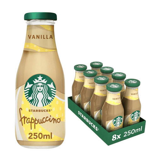 Starbucks Vanilla Frappuccino Coffee Drink, eight 250ml bottles