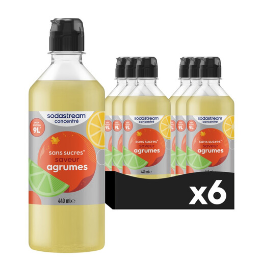 SodaStream citrus concentrates, six flavours, sugar-free, 440 ml