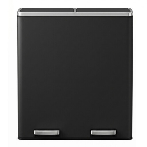 JOYFURNOS Black Dual Compartment Kitchen Bin – 2 x 30L