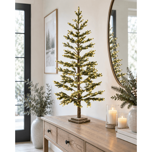 Festive 4ft Snowy LED Twig Christmas Tree