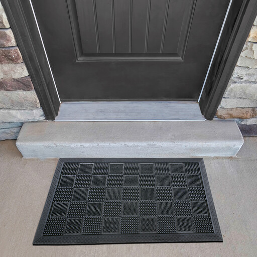Likewise Doormat Hi-Lo Chequer Rubber