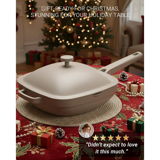 USELUCK 10.5 Inch Ceramic Pan with Lid