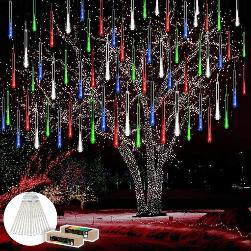 M.TK Multicolor 15 Tube 720 LED Meteor Shower Lichterkette