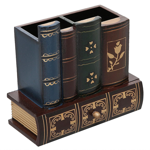 MyGift Schreibtisch Organizer aus Holz im Antik-Buch-Design