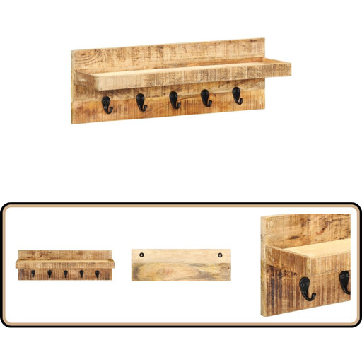 vidaXL Wall-Mounted Coat Rack with Shelf