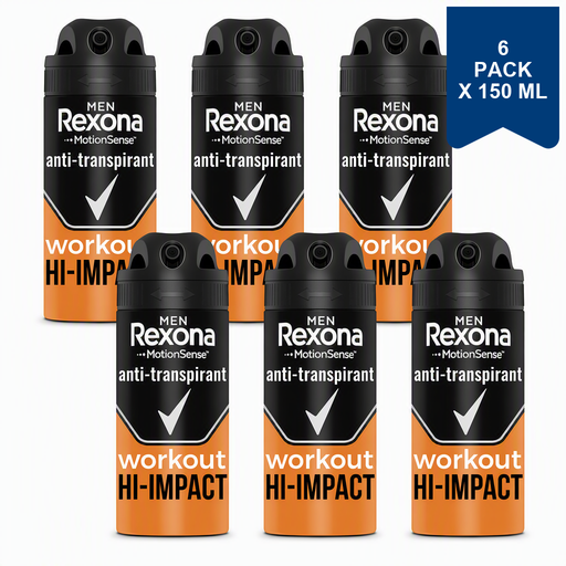 Rexona Deospray Men Workout HI-Impact 150 ml 6-Pack