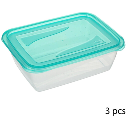 5five PE Food Storage Boxes Set - 3 pcs, Transparent, 1.25L