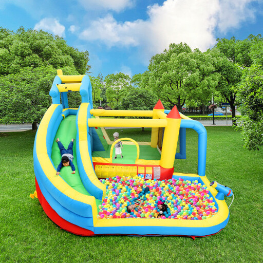 Kinder Hüpfburg, 5-in-1 aufblasbare Hüpfburg für Kinder