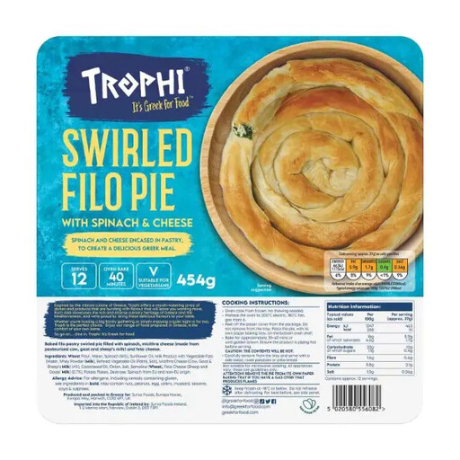 Trophi Swirled Pie Spanakopita Spinach and Cheese 454g