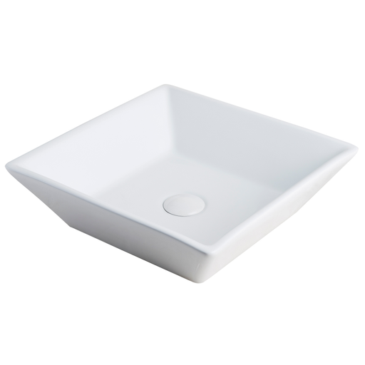 DeerValley Square White Ceramic Vessel Sink