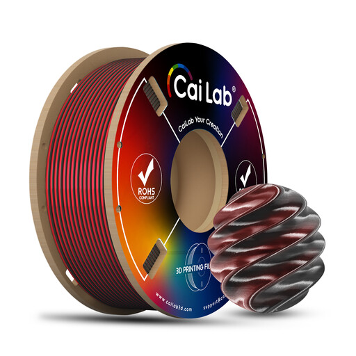 CAILAB 3D Printer Filament PLA Silk Dual Color - Red&Black