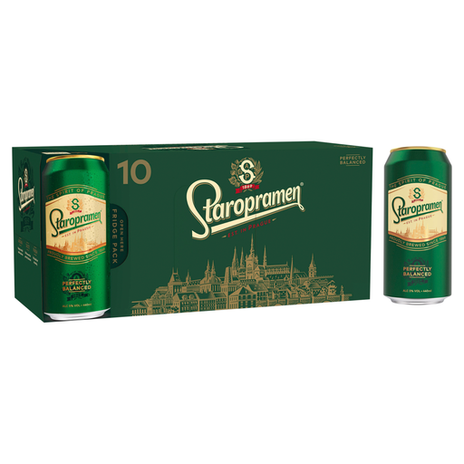 Staropramen Pilsner Lager Beer Cans 10 X 440ml