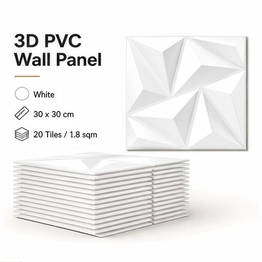 DIY 3D Wall Panels PVC Tiles in White