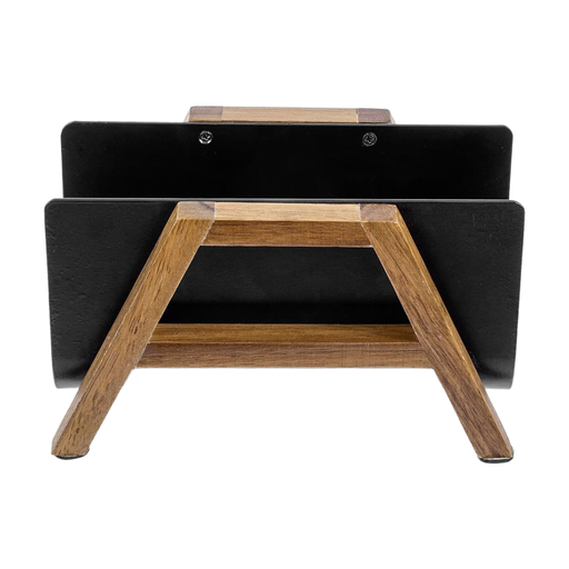 MyGift Modern Acacia Wood and Metal Letter Holder