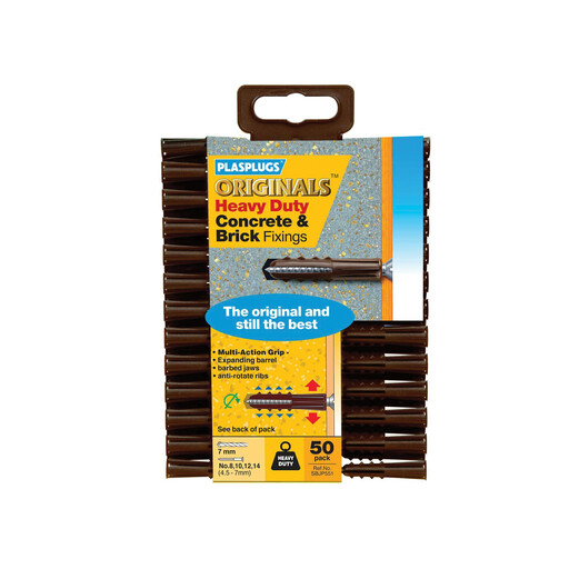 PLASPLUGS SBJP551 Originals Heavy-Duty Fixings Pack 50