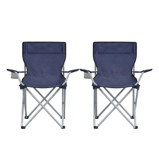 JOYFURNOS Folding Camping Chairs Set of 2 in Blue