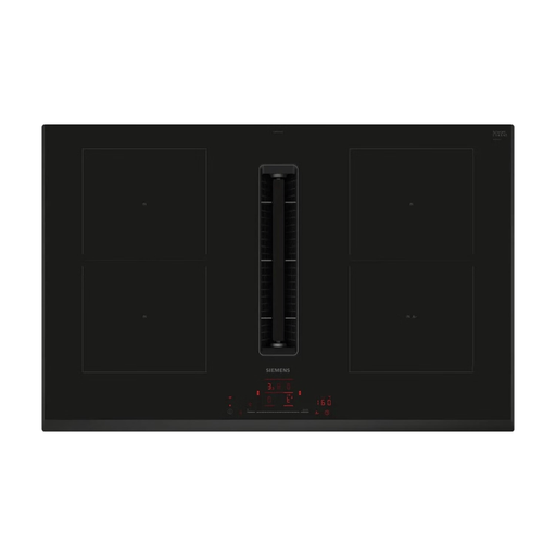 Siemens iQ500 ED851HQ26E 80 cm Built-In Induction Cooktop, Black, 4 Cook Zones, Integrated Vent Hood
