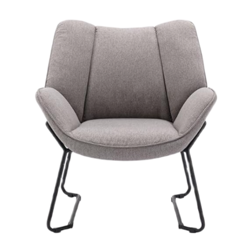 chairus Loungesessel mit Leinenbezug in Grau