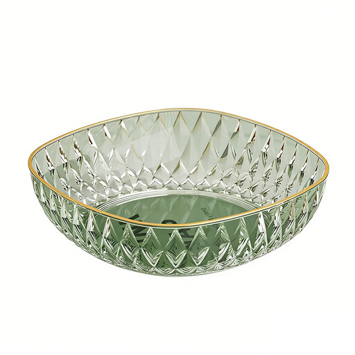 BJ Gold-Rimmed Jasper Green 24 cm Square Fruit Plate