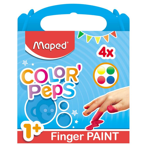 Maped Color'Peps 4 Pots of Finger Paint – 80 g Each