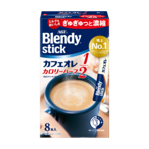 AGF Café au Lait Calorie Half Instant Coffee, 8 pièces