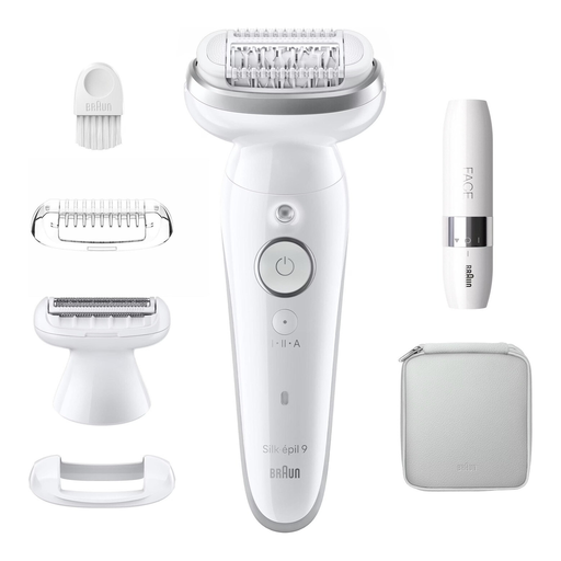 Braun Silk-épil 9 9-341 Hair Removal Epilator - White/Silver