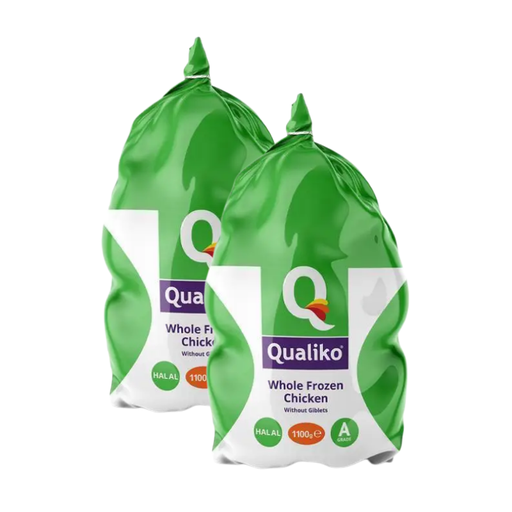 Qualiko Whole Chicken A-Grade Halal 1.1 kg × 2