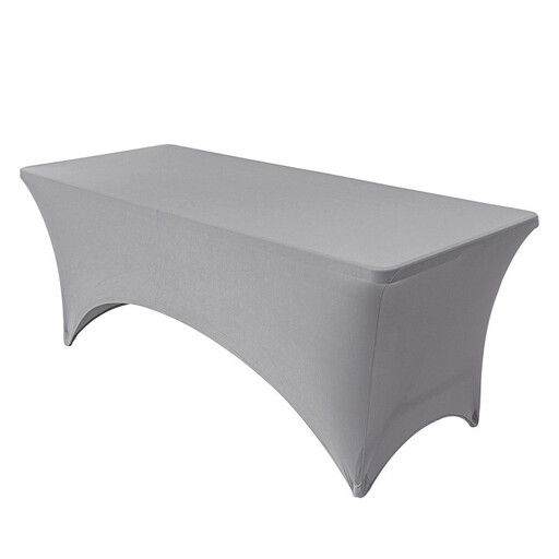Spandex 6FT Stretch Rectangular Table Cover in Grey