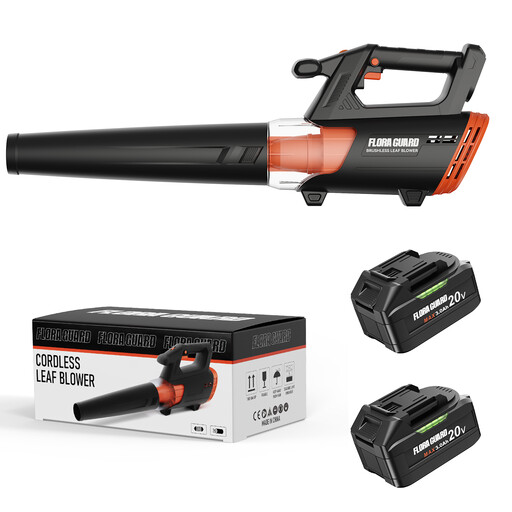 FLORA GUARD Cordless Leaf Blower with 2×4000mAh Batteries & Charger