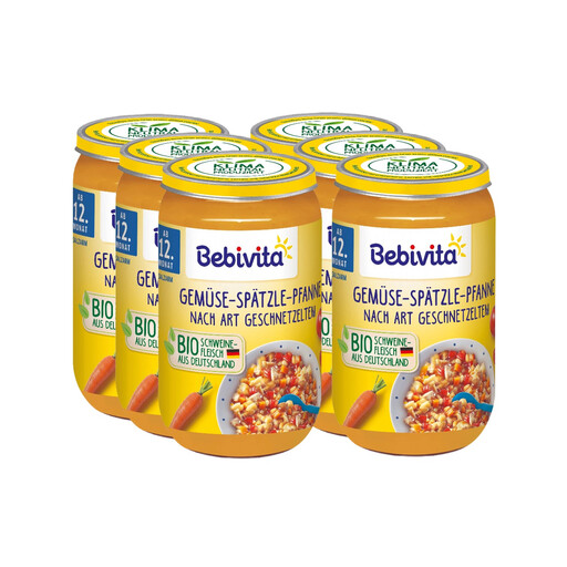 Bebivita Gemüsespätzle-Pfanne nach Geschnetzeltes Art