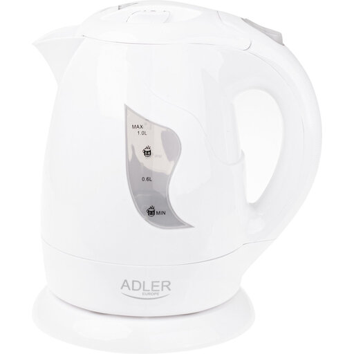 ADLER AD 08W 塑料电热水壶 1.0 L 850 W 无线款——白色