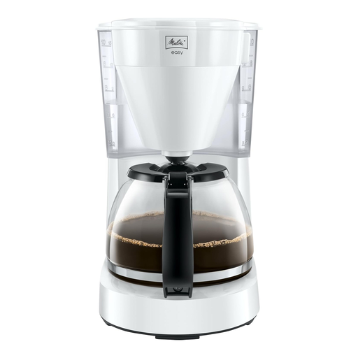 Melitta Easy - Filterkaffeemaschine - mit Glaskanne - Tropfstopp - 10 Tassen - Wei?