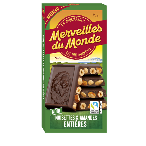 MERVEILLES DU MONDE Black Block, Whole Hazelnuts & Almonds 170g