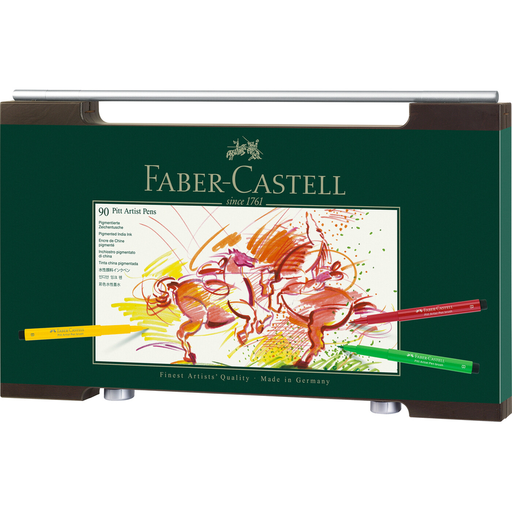 Faber-Castell Pitt Artist Pen Brush Wooden Box of 90