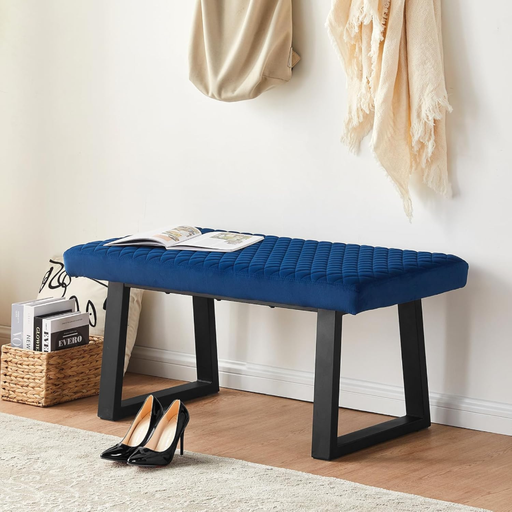 CLIPOP Upholstered Dining Bench in Blue