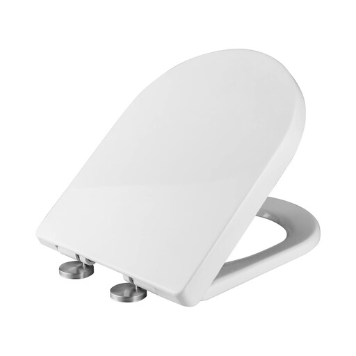 Ibergrif Toilet Seat, Soft Close, White, D Shape, Quick Release