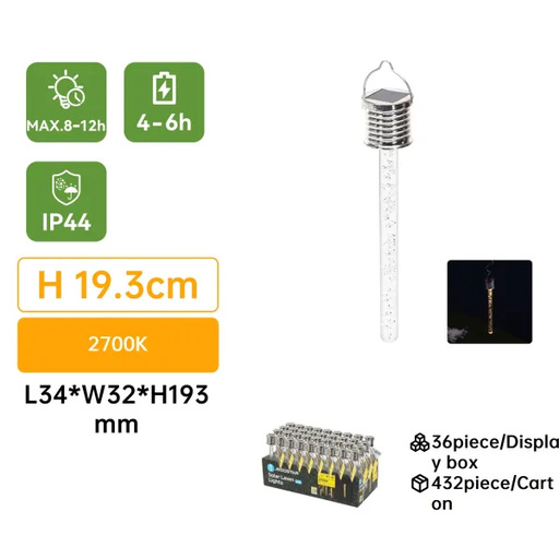 Aigostar Solar Pendant Light Bubble Stick Warm White 2700K