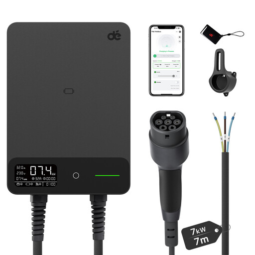 7.4 kW EV Charging Station with App Control and integrated Type B RCD