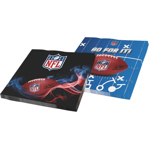 Party Factory NFL Party Paper Napkins, 33*33 cm, 20 Count, Black/Blue, 3-Layer, Fan Merch, Football Party Decor